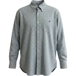 Properly Tied Mens XXL Plaid Bamboo Blend Button Down Shirt Blue Green